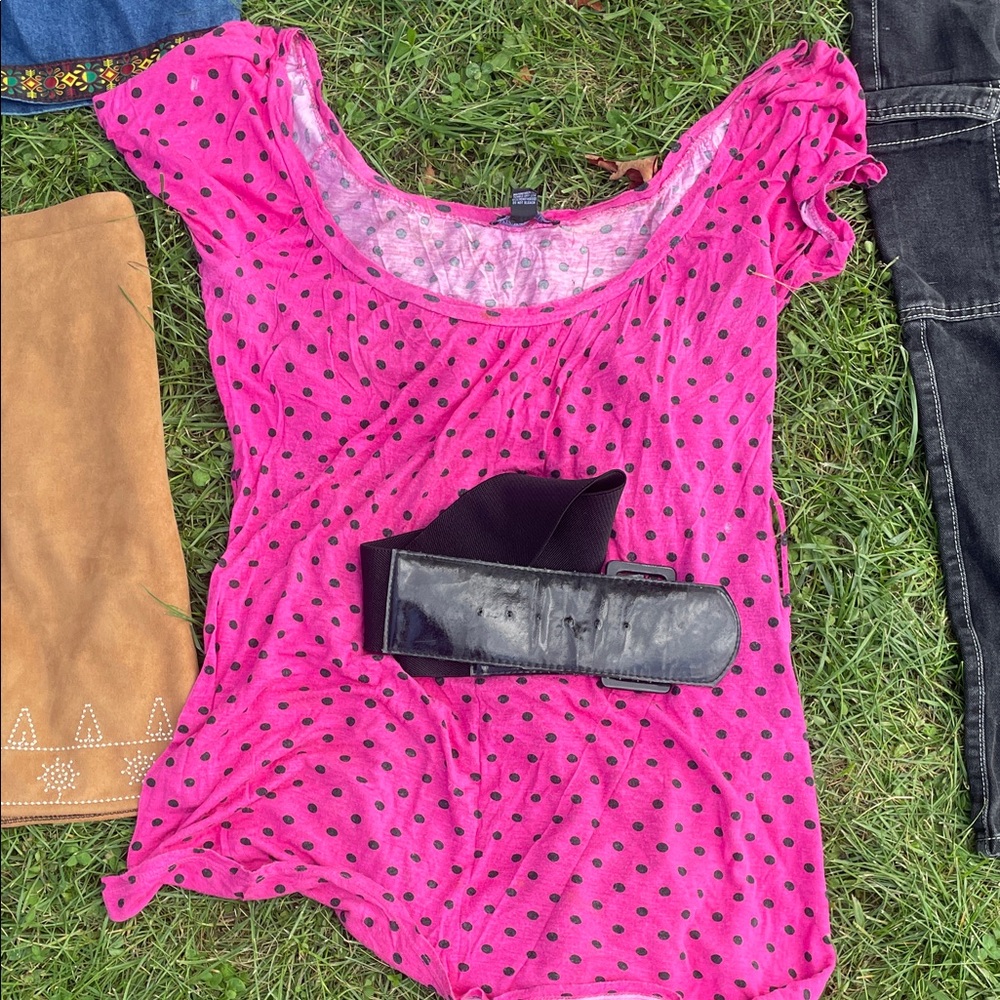 Pink Polka Dot Women's Top
